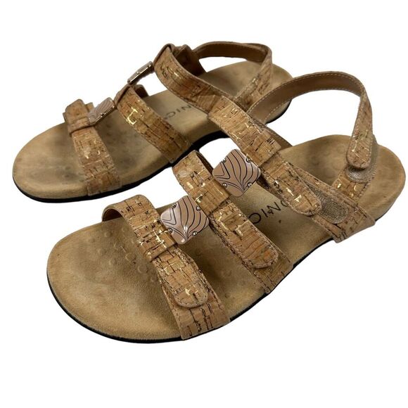 Vionic Amber Women's Tan Brown Leather Strappy Sandals Sz 7 44AMBER/TVW1275 $89 - Picture 1 of 9